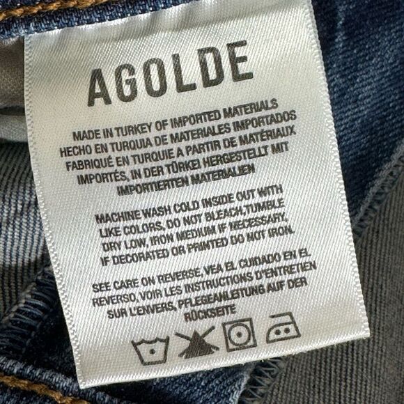 AGOLDE Jeans Womens size 29 Toni Mid-Rise Straight Blue Landmark organic Cotton - Picture 8 of 16